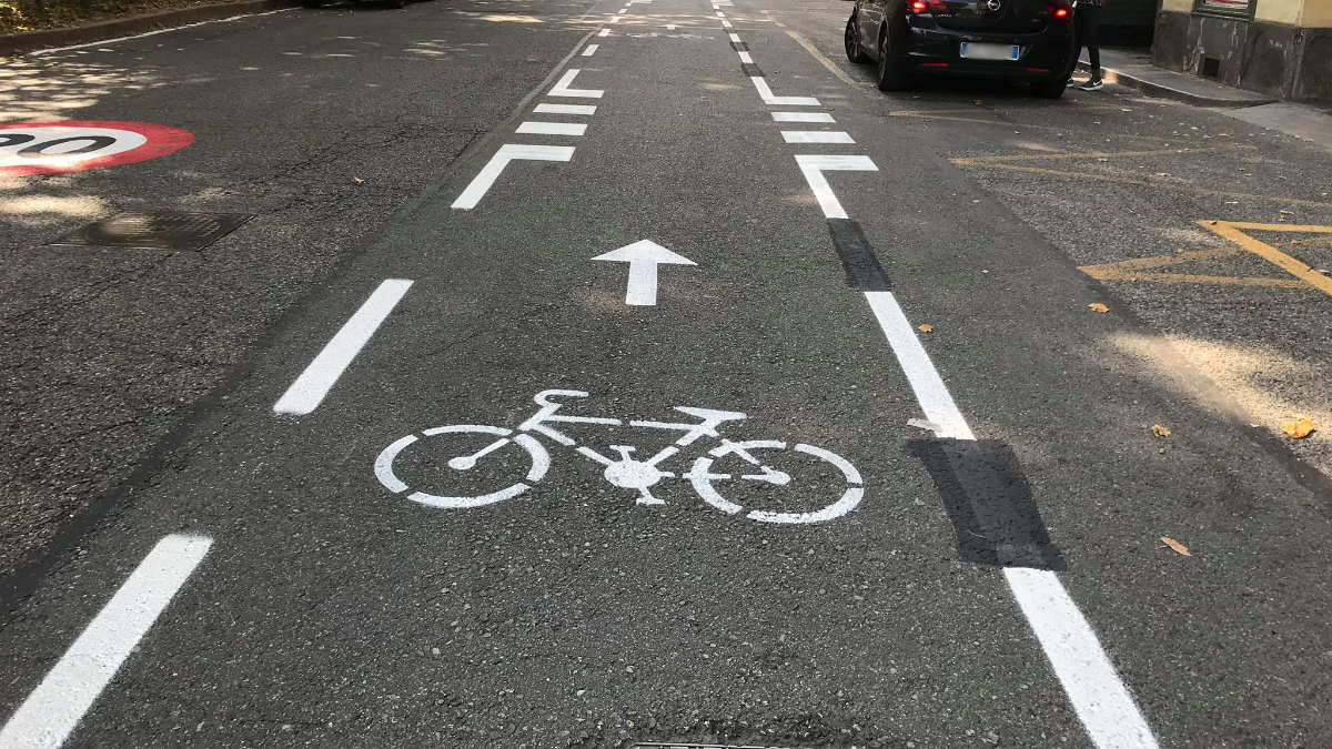 La ciclabile di corso Vittorio a Torino