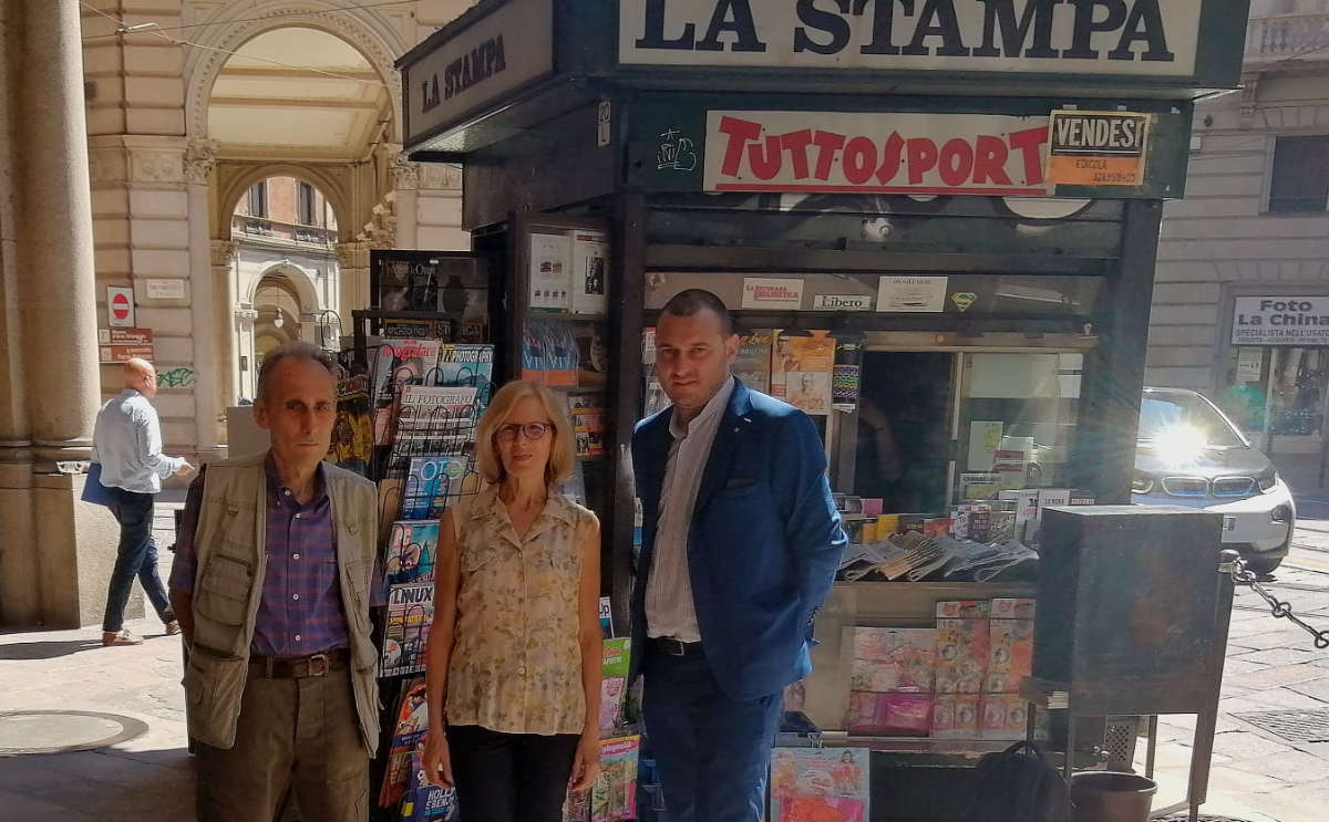 La storica edicola di via Pietro Micca a Torino