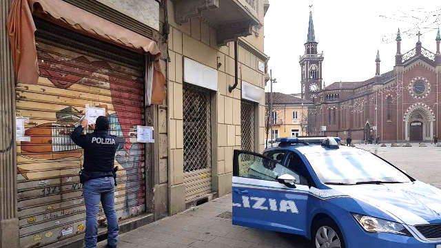 Locale chiuso dalla polizia a Torino