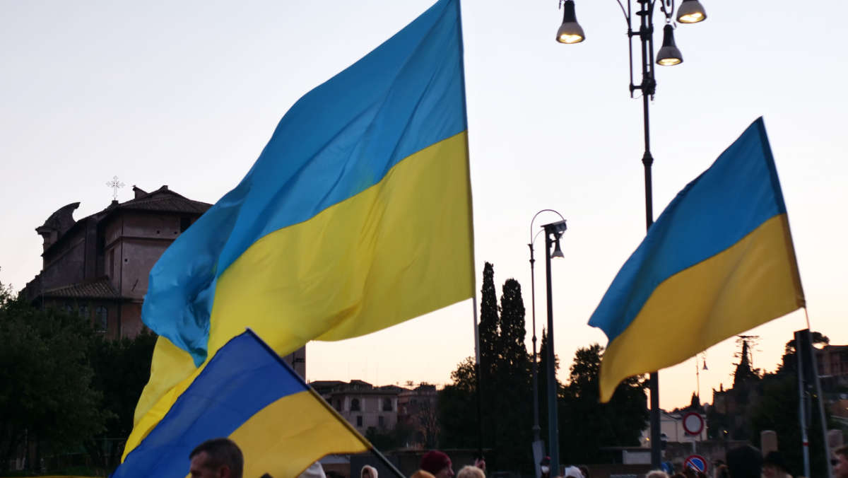 Bandiere ucraina a Roma